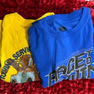 Cars Shirt Boys Blue Size 4T Yellow size 5 short Sleeve